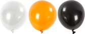 Ballonnen, rond, d 23-26 cm, zwart, oranje, wit, 10 stuk/ 1 doos
