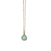 Collier verguld druppel chalcedoon