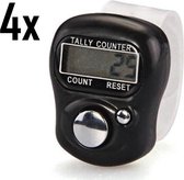 4x Digitale Handteller / Personenteller - Tally Counter - Teller - Zwart