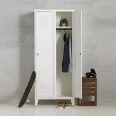 Lockerkast metaal I Locker kledingkast I 1 legplank & hangruimte per deur I Wit I Vintage, retro, industrieel I VLS-202 I Povag