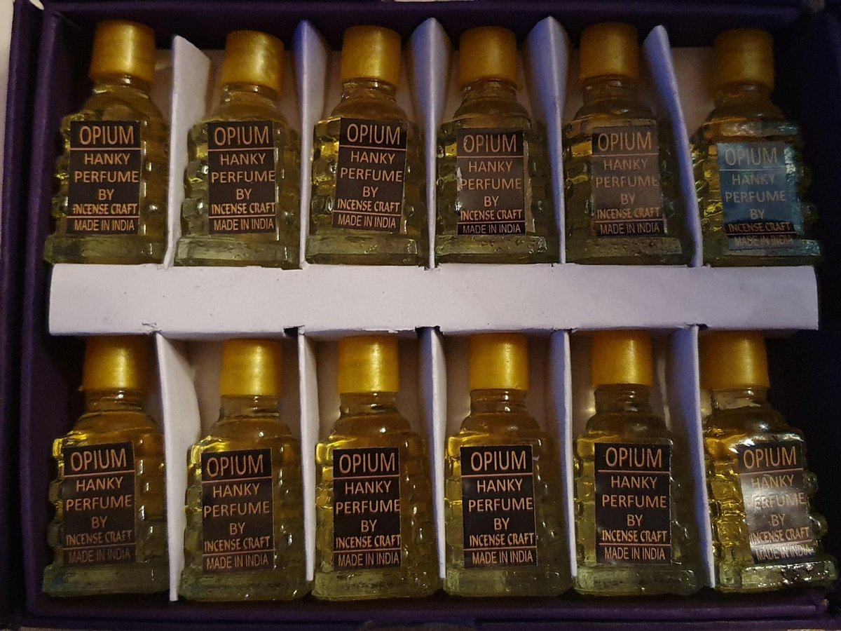Parfumolie Opium geschenkset - Set 12 flesjes á 10ml - Hanky