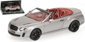 The 1:43 Diecast Modelcar of the Bentley Continental Supersports Cabrio of 2010 in Grey. This scalemodel is limited by 1152pcs.The manufacturer is Minichamps.This model is only online available