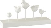 J-Line 5 Vogels Op Voet Poly Wit L 10 x B 10 x H 10 cm