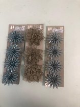 decoratieve glitter ophang bloemen - set van 3x3