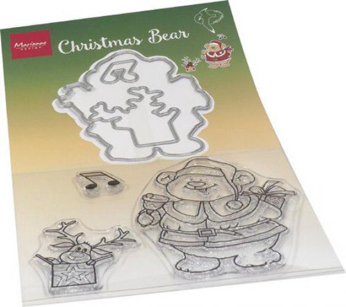 Marianne Design Clear stamp en Snijmal - Hetty's Kerst beer
