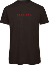 Kerst t-shirt zwart S - Kutkerst - rood - soBAD. | Kerst t-shirt soBAD. | kerst shirts volwassenen | kerst t-shirt volwassenen | Kerst outfit | Foute kerst shirts