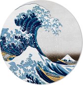 Graphic Message Print op Cirkel The Great Wave - Okinami - Japans - Forex Muurcirkel