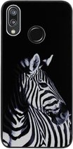 ADEL Siliconen Back Cover Softcase Hoesje Geschikt voor Huawei P20 Lite (2018) - Zebra