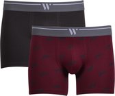 Woody Heren Short Duo Anthraciet+Bordeaux Wolven Geprint Duo Anthracite + Burgundy Stars Printed XL