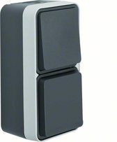 Berker Combinatie wisselschakelaar met wandcontactdoos voor buiten gebruik W.1 Staalgrijs 47803515 IP55