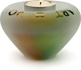 Urn / Mini Urn - Urn Theelicht mat met tekst- Urn voor as - Urn Hond - Urn Kat - Urn Glasobject- Urn Kunst - As-Gedenkstuk – Glas urn