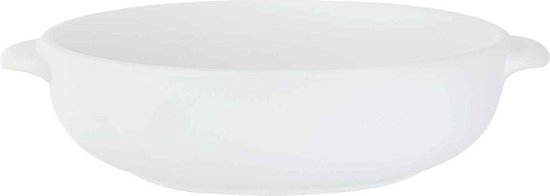 1x Witte serveerschalen van porselein 19,5 cm rond - Keuken/kookbenodigdheden - Tafel dekken - Serveerschalen - Salade serveren - Saladeschaaltjes