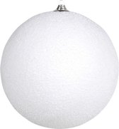 3x stuks Grote witte sneeuwbal kerstballen 25 cm - hangdecoratie / boomversiering sneeuwballen