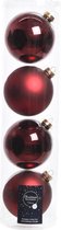 12x Donkerrode glazen kerstballen 10 cm - Mat/matte - Kerstboomversiering donkerrood