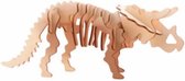 Houten 3D puzzel dinosaurus Triceratops 21 cm - Dino bouwspeelgoed Triceratops