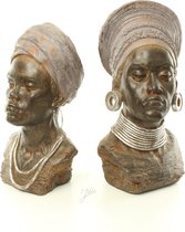 Beeld - buste - 2 Afrikaanse vrouwen - mgo