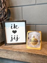 Cadeau pakket Ik hartje jij /  Water-wijn glas  samen / vriendschap / liefde / cadeau / verjaardag / kerstmis / moederdag