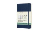 Moleskine 12 Maanden Agenda - 2021 - Wekelijks - Pocket (9x14 cm) - Sapphire Blue - Zachte Kaft