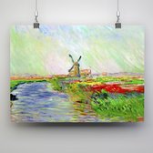 Poster Champs de tulipes en Holland - Claude Monet - 70x50cm