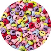 Fako Bijoux® - Cijferkralen - Number Beads - Acryl Kralen - Sieraden Maken - 250 Stuks - Mix