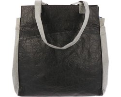 Lichtgewicht Shopper Tas - Sterke Vegan Boodschappentas - Zwart/Grijs