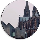 Dibond Wandcirkel - Kathedraal - 40x40cm Foto op Aluminium Wandcirkel (met ophangsysteem)