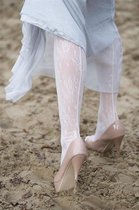 Bonnie Doon kanten panty met naad maat XL wit