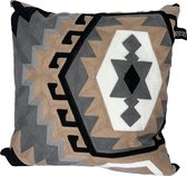 Kussenhoes Yucatán | 45x45 cm | Katoen | Bruin-Zwart-Wit-Grijs | Maison Boho