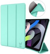 Hoes geschikt voor iPad Air 2022 / 2020 10.9 inch - Trifold Smart Book Case Cover Leer Tablet Hoesje Groen