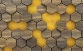 Fotobehang - Woodcomb Olive 400x250cm - Vliesbehang