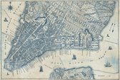 Fotobehang - Old Vintage City Map New York 384x260cm - Vliesbehang