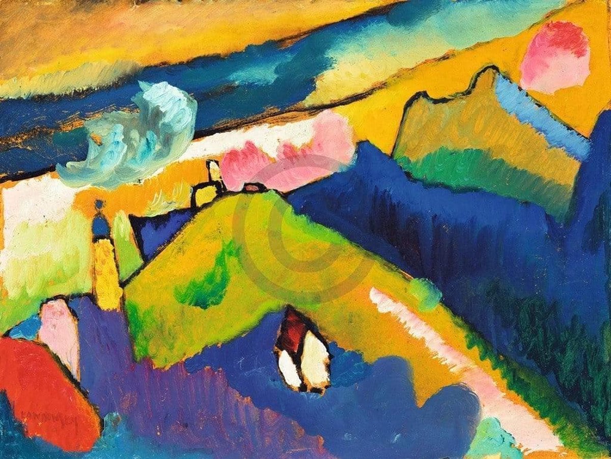 PGM Kunstdruk Wassily Kandinsky - Murnau, Berglandschaft 80x60cm Divers