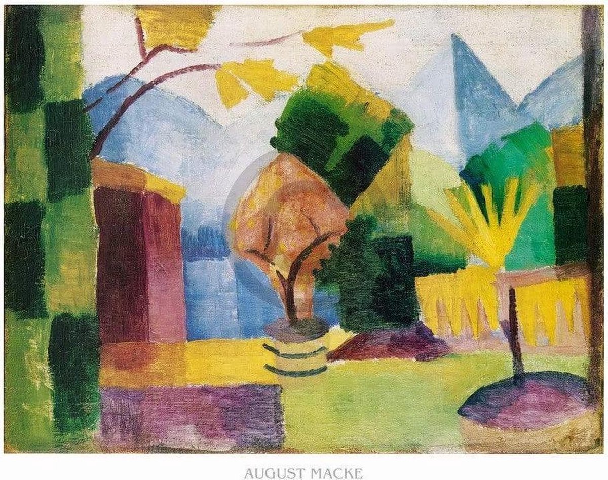 PGM Kunstdruk August Macke - Garten am Thuner See 80x60cm Divers