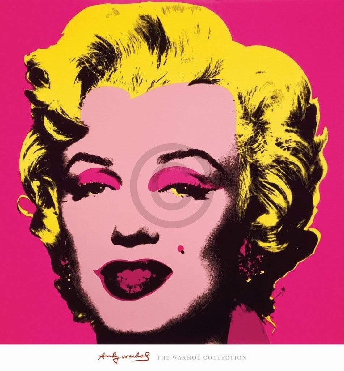 PGM Kunstdruk Andy Warhol - Marilyn MonroeHot Pink 65x70cm Divers