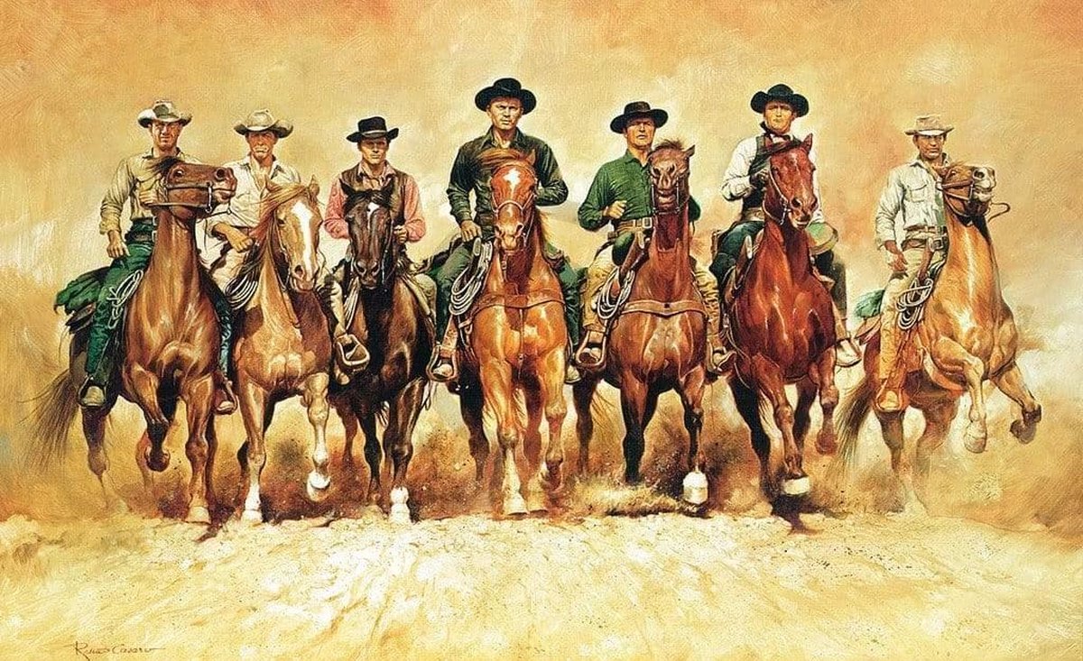 PGM Kunstdruk Renato Casaro - The magnificent Seven 138x85cm Divers