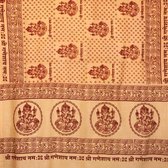 Meditatie omslagdoek met mantra Ganesh, natuurvezel, XL, 220 x 106 cm, perzik, vegan