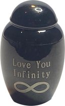 Allerkleinste Urntje Zwart met Infinity Love teken