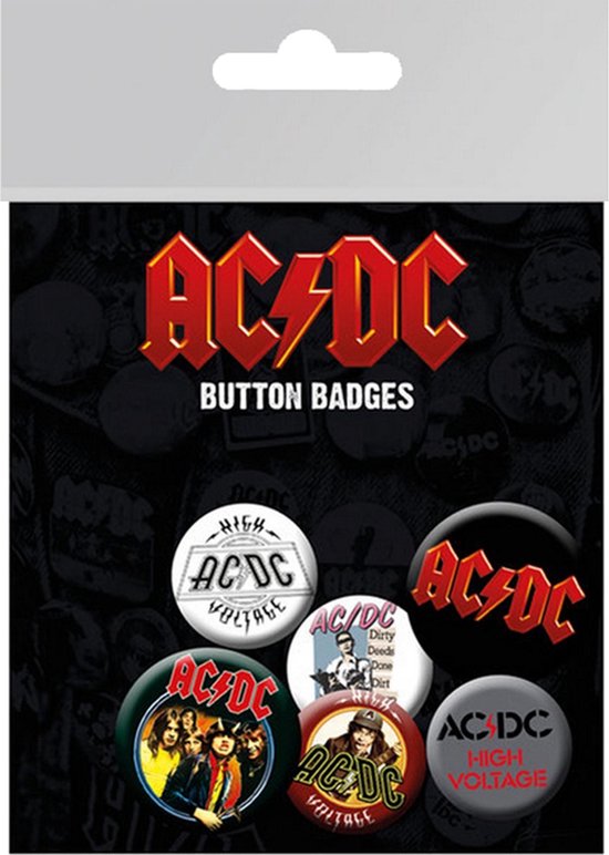 AC/DC Pin Badge Buttons (Pack of 6) (Multicoloured) | bol.com
