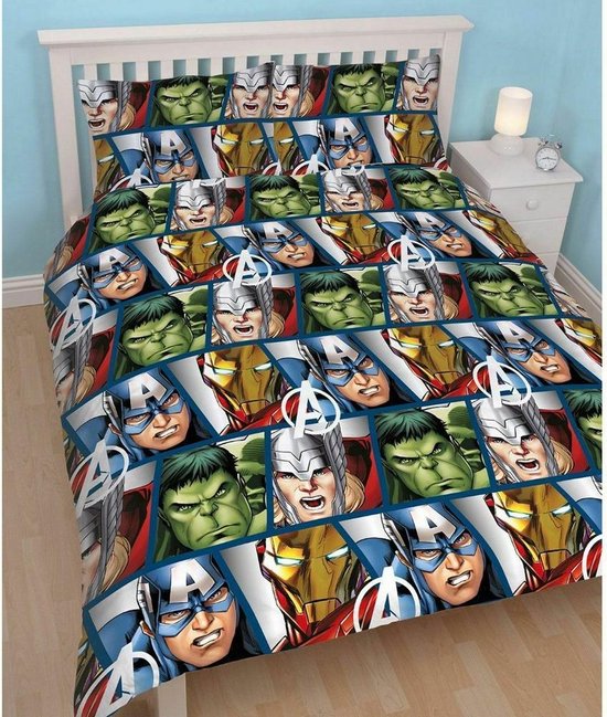 telegram Moederland Huiswerk Marvel Avengers Shield - Dekbedovertrek - Tweepersoons - 200 x 200 cm -  Multi | bol.com