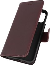 DiLedro Echt Lederen iPhone 12 Mini Hoesje Bookcase - Burned Bordeaux