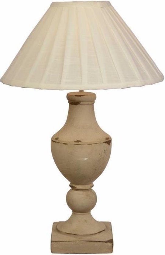 Gebeurt Wegenbouwproces ga zo door Tafellamp - Vintage witte lamp - Klassieke look - 55,4 cm hoog | bol.com