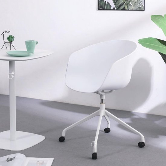 Bay bureaustoel - design bureaustoel kuipstoel - kunststof - met wieltjes -... | bol.com