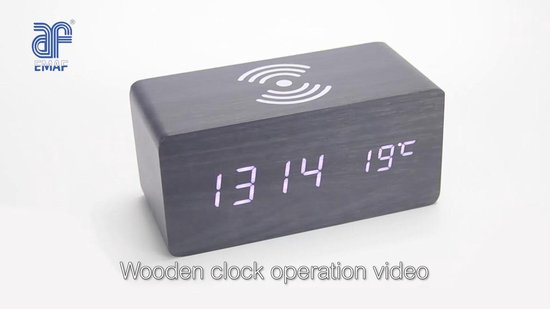 Réveil numérique en bois chargeur induction - La Boutique de la Santé