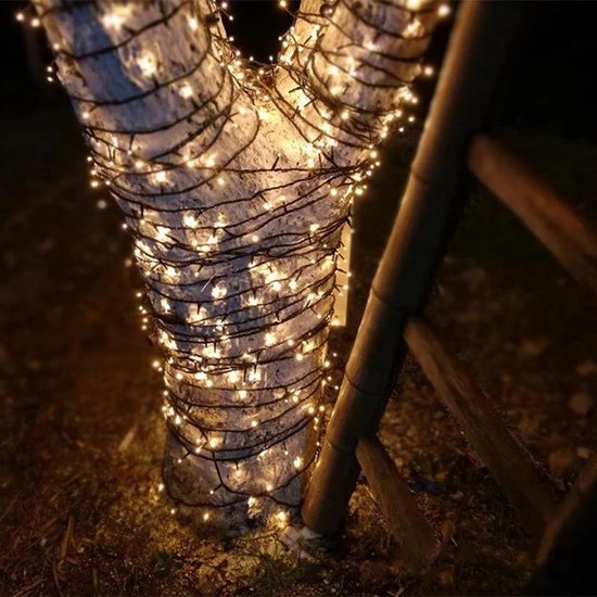 Kerstverlichting buiten en binnen - 100 LED lampjes - Warm wit - Kerstverlichting - Kerstversiering decoratie - Kerstversiering - Kerstshopper