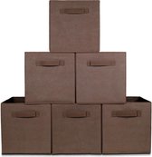 Kast Organizers - Set: 6 Stuks - Multifunctioneel Opberg Box/Doos/Mand/Vakken - Opbergsysteem Kleding/BH/Sokken/Ondergoed/Speelgoed/Badkamer/Keuken - 20 L – Koffie