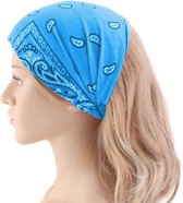 Haarband - Bandana - Hoofdband – Licht blauw - Paisley bandana - Paisley - Haarband bandana - Kinderen haarband - Meisjes haarband – Dames haarband