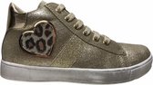 Naturino leopard hart veter rits hoge lederen sneakers Damme goud mt 25