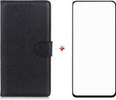 Xiaomi Mi 10T 5G / Mi 10T Pro 5G zwart agenda book case hoesje + full glas screenprotector