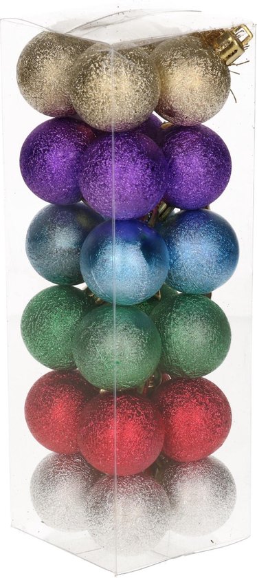 Broek cafe Delegeren 24x Kleine pastel gekleurde kerstballen van kunststof 3 cm -  Kerstboomversiering -... | bol.com