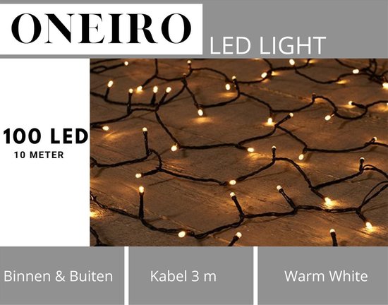 Oneiro's Decoratieve Kerstverlichting 100 LED's – 10 Extra warm – binnen... | bol.com